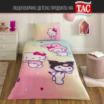 Детски спален комплект ранфорс - HELLO KITTY TRAVEL