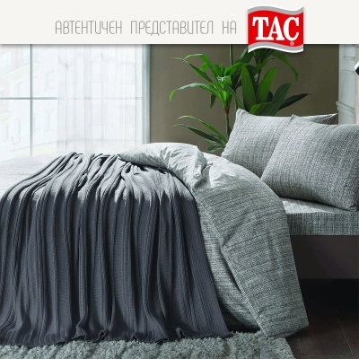 Двоен спален комплект с одеяло WAFFLE - СИВ