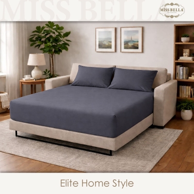 Двоен чаршаф с ластик 160 x 200 + 30 см и 2 калъфки - АНТРАЦИТ