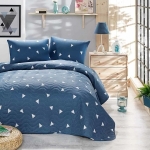 Единично покривало/шалте с калъфка UCGEN - СИНЬО