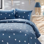 Единично покривало/шалте с калъфка UCGEN - СИНЬО