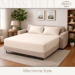 Единичен чаршаф с ластик 100 x 200 + 30 см и калъфка - КАПУЧИНО